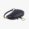 Pre-owned Christian Dior saddle Black leather  handbag | stylenewstar