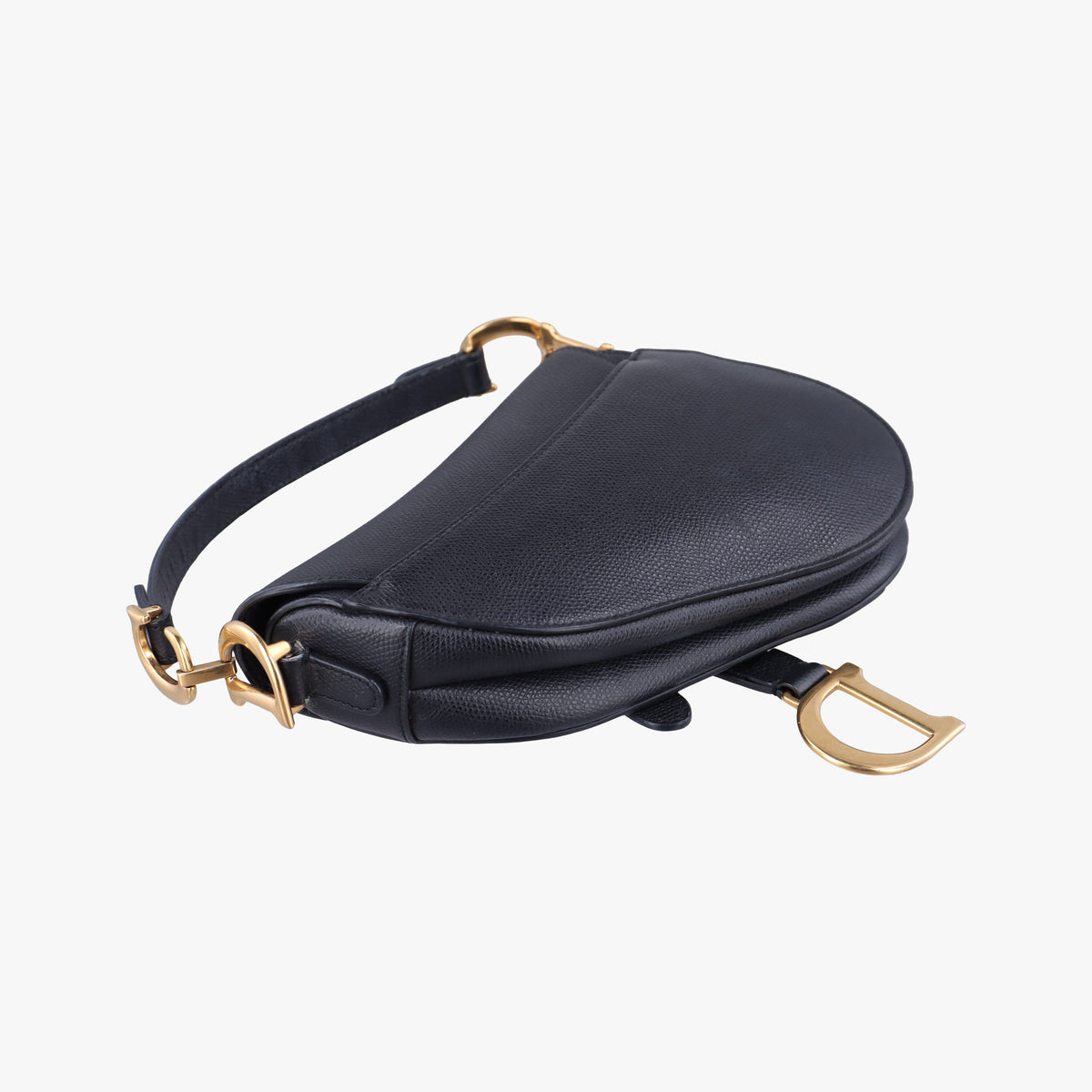 Pre-owned Christian Dior saddle Black leather  handbag | stylenewstar