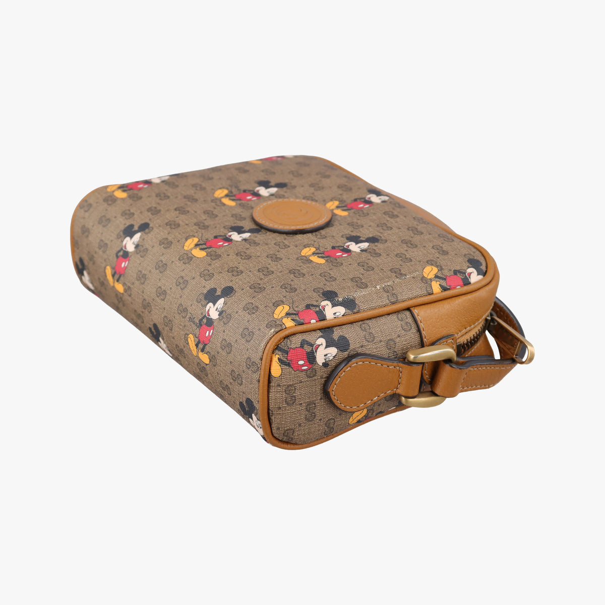 Mickey Mouse Disney collaboration Brown×Multicolour PVC coated canvas×Leather 602536 ミッキーマウス ディズニーコラボ ブラウン×マルチカラー PVCコーティングキャンバス×レザー 602536 