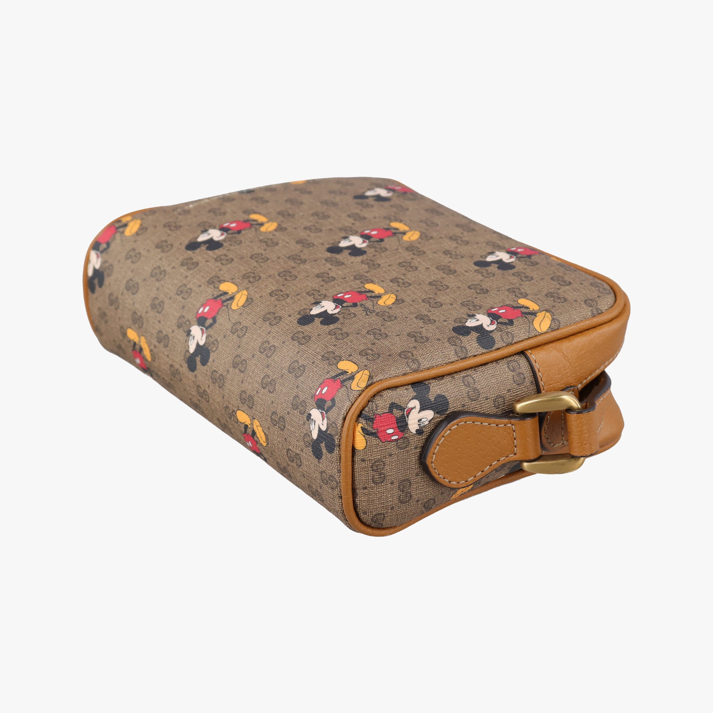 Mickey Mouse Disney collaboration Brown×Multicolour PVC coated canvas×Leather 602536 ミッキーマウス ディズニーコラボ ブラウン×マルチカラー PVCコーティングキャンバス×レザー 602536 
