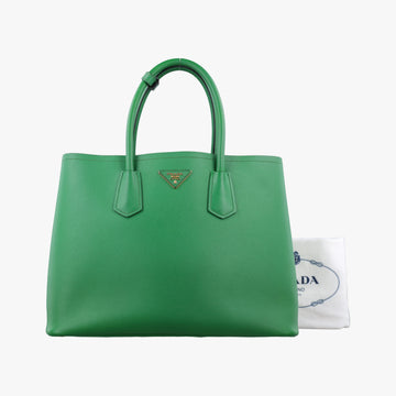 Vintage Prada Double Cuir Green SAFFIANO Leather B2756T handbag | stylenewstar