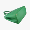 Vintage Prada Double Cuir Green SAFFIANO Leather B2756T handbag | stylenewstar