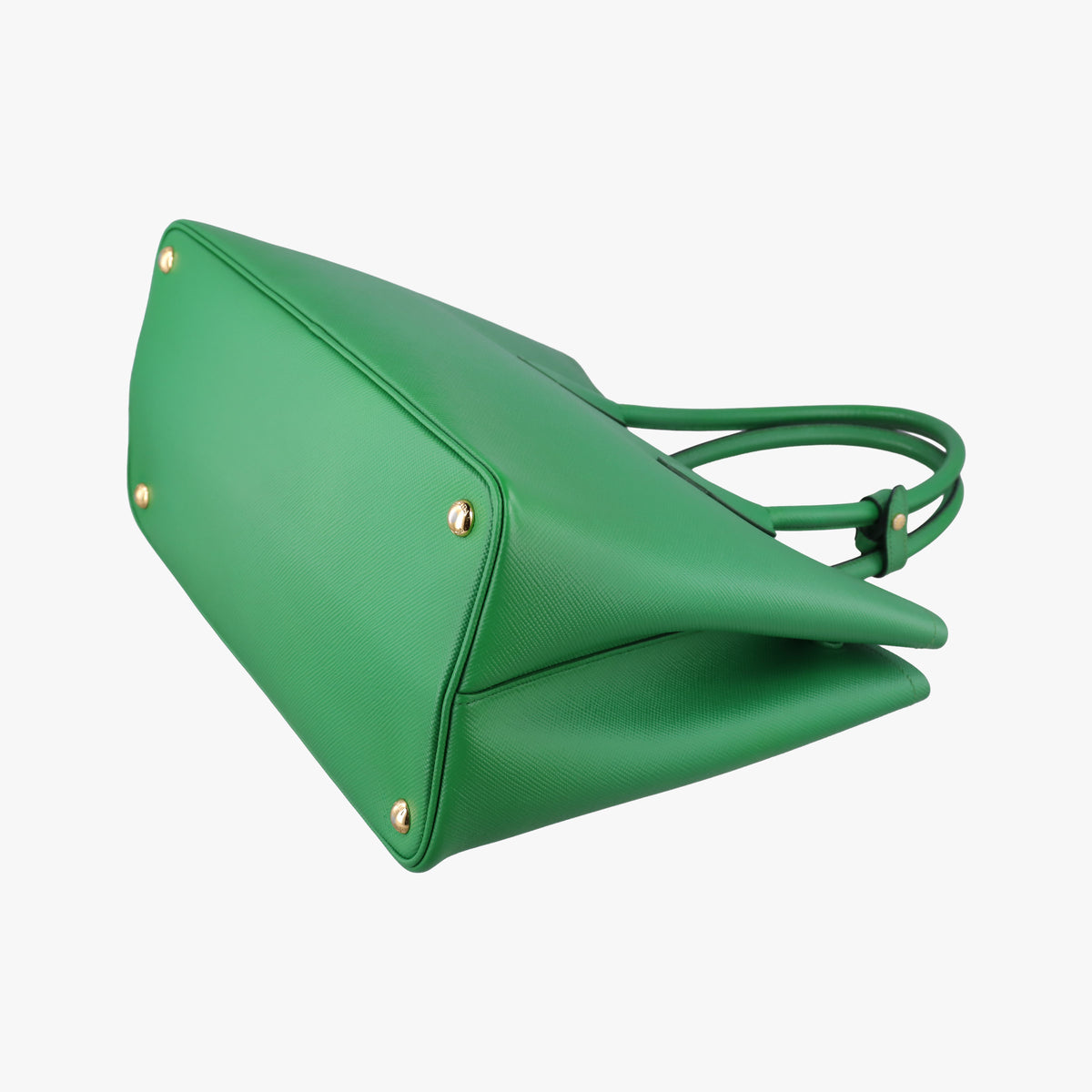 Vintage Prada Double Cuir Green SAFFIANO Leather B2756T handbag | stylenewstar