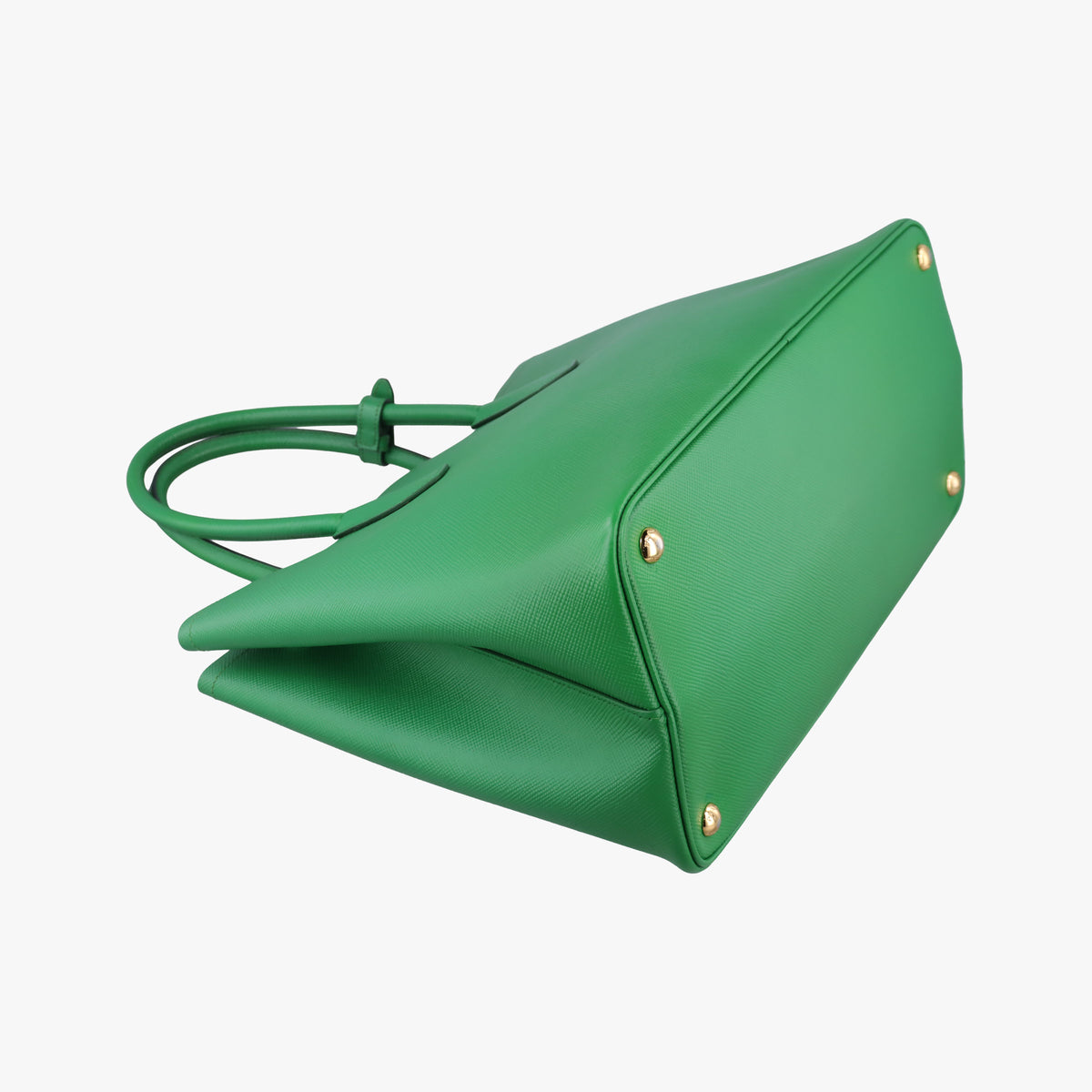 Vintage Prada Double Cuir Green SAFFIANO Leather B2756T handbag | stylenewstar