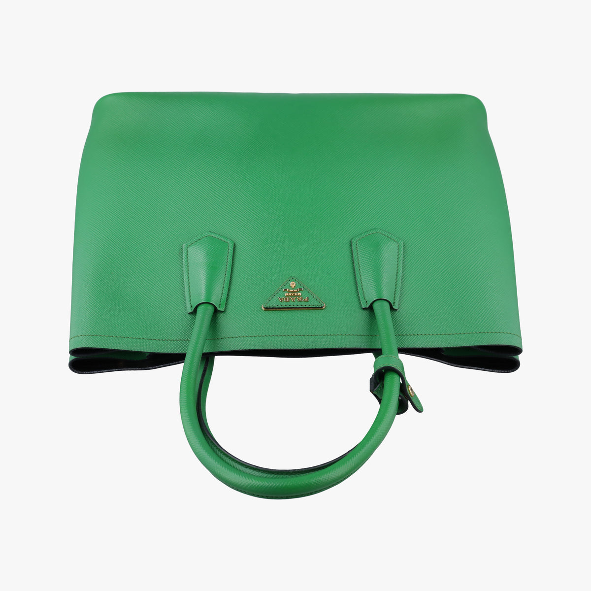 Vintage Prada Double Cuir Green SAFFIANO Leather B2756T handbag | stylenewstar