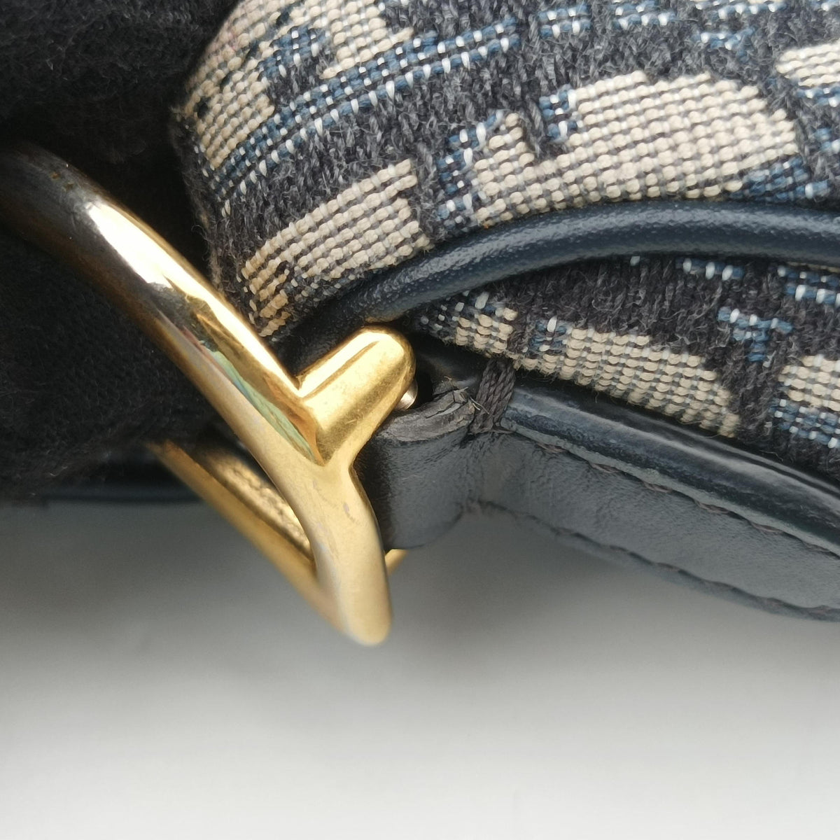 Saddle Navy Jacquard × Leather 03-RU-1108サドル ネイビー ジャガード×レザー 03-RU-1108