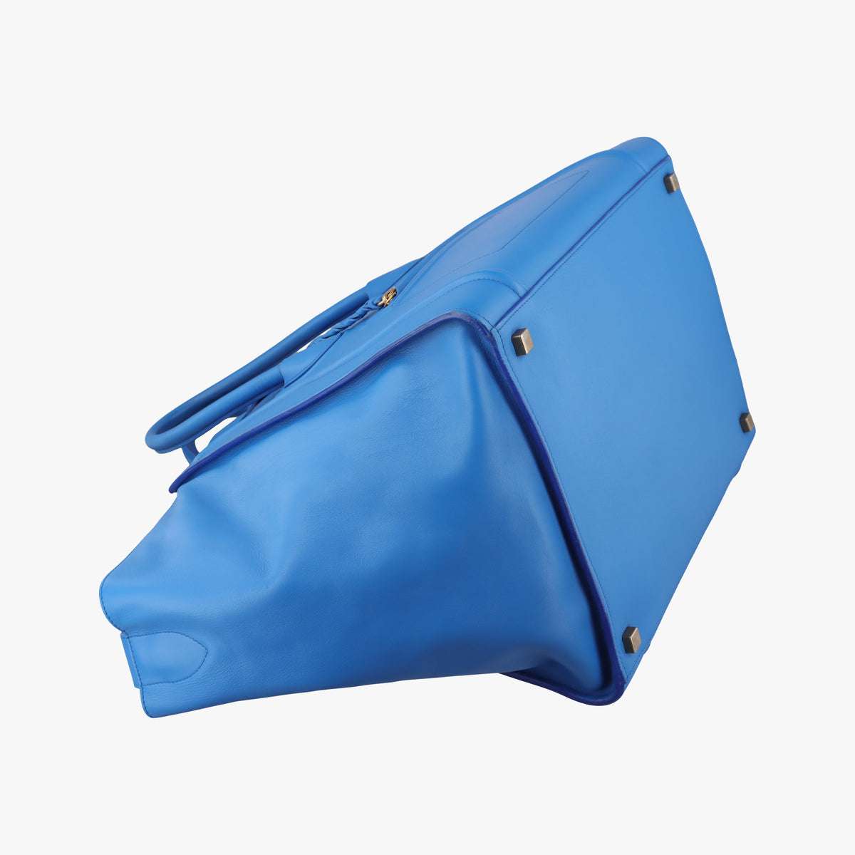 Vintage Celine Luggage Square Phantom Blue Leather  handbag | stylenewstar