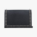 Pre-owned Fendi Karlito Lagerfeld Studded Black Leather 8M0346 shoulderbag | stylenewstar