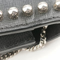 Pre-owned Fendi Karlito Lagerfeld Studded Black Leather 8M0346 shoulderbag | stylenewstar