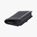 Pre-owned Fendi Karlito Lagerfeld Studded Black Leather 8M0346 shoulderbag | stylenewstar