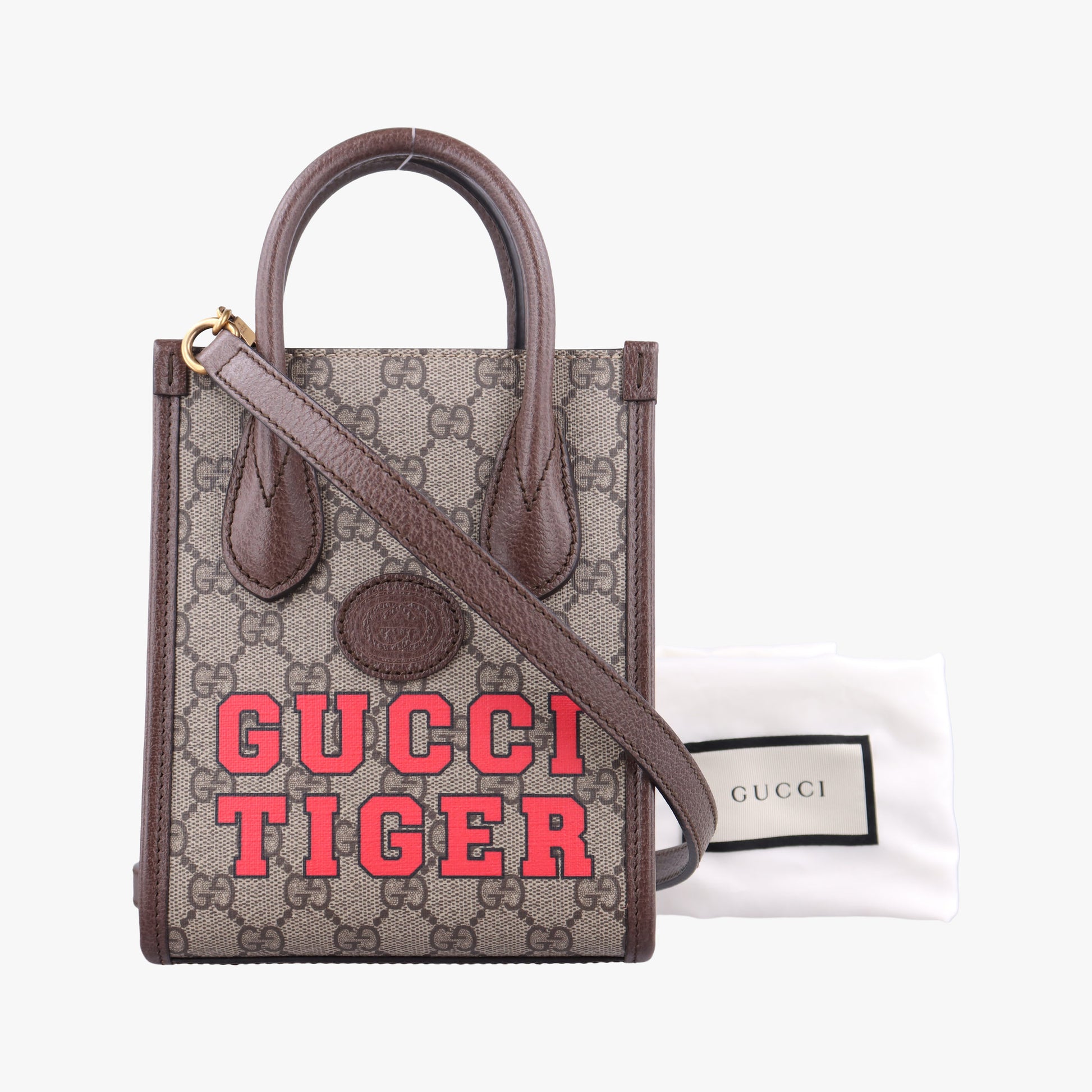 Interlocking G Tiger Mini Brown PVC coated canvas×Leather 671623 D036866805インターロッキングG ブラウン PVCコーティングキャンバス×レザー 671623 D036866805