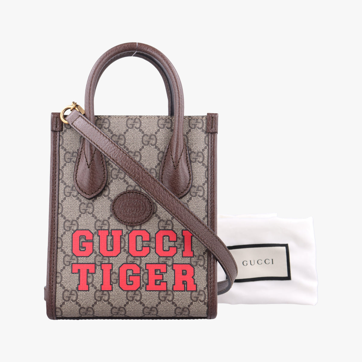 Interlocking G Tiger Mini Brown PVC coated canvas×Leather 671623 D036866805インターロッキングG ブラウン PVCコーティングキャンバス×レザー 671623 D036866805