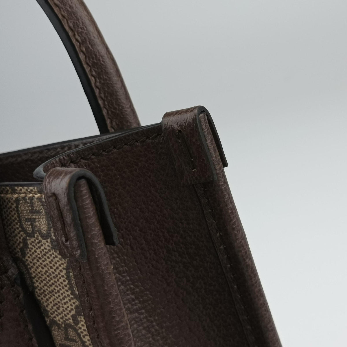 Interlocking G Tiger Mini Brown PVC coated canvas×Leather 671623 D036866805インターロッキングG ブラウン PVCコーティングキャンバス×レザー 671623 D036866805