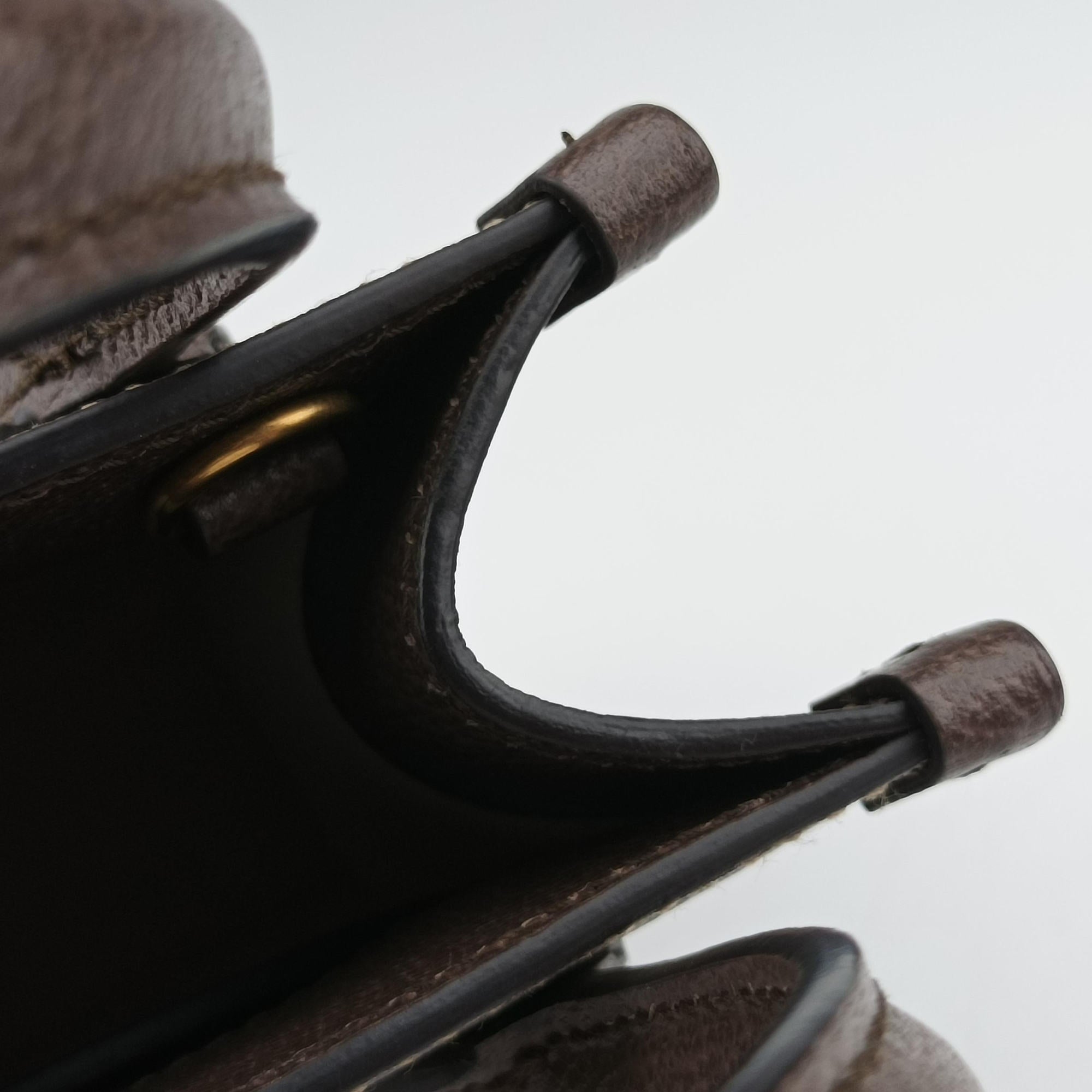 Interlocking G Tiger Mini Brown PVC coated canvas×Leather 671623 D036866805インターロッキングG ブラウン PVCコーティングキャンバス×レザー 671623 D036866805