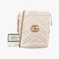 Pre-owned Gucci GG Marmont White Leather 575163 shoulderbag | stylenewstar