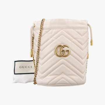 Pre-owned Gucci GG Marmont White Leather 575163 shoulderbag | stylenewstar