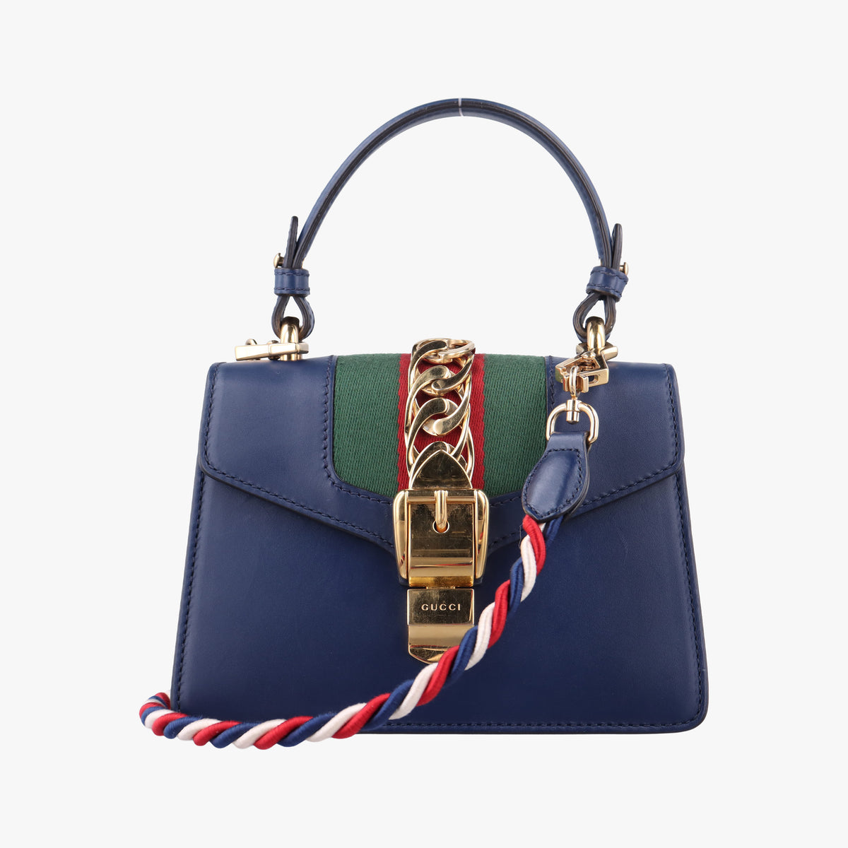 Pre-owned Gucci Sylvie Blue Leather 470270 shoulderbag | stylenewstar