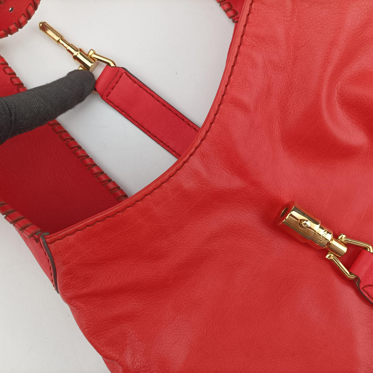 Pre-owned Gucci New Jackie Orange Leather 219725 shoulderbag | stylenewstar