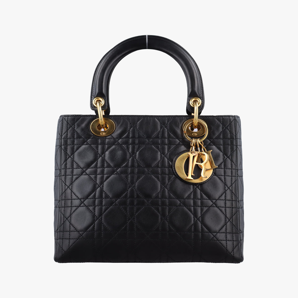 Pre-owned Christian Dior Lady Dior Black lambskin  handbag | stylenewstar