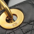 Pre-owned Christian Dior Lady Dior Black lambskin  handbag | stylenewstar