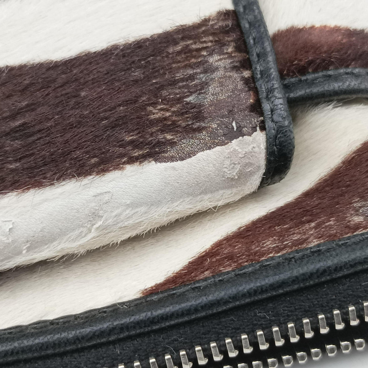 Pre-owned Christian Dior Jazz club Pouch Brown×Ivory ponyhair  clutchbag | stylenewstar