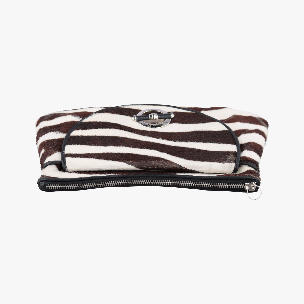 Pre-owned Christian Dior Jazz club Pouch Brown×Ivory ponyhair  clutchbag | stylenewstar