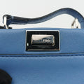 Pre-owned Fendi Micro Peekaboo Blue Leather 8M0355 shoulderbag | stylenewstar