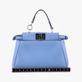 Pre-owned Fendi Micro Peekaboo Blue Leather 8M0355 shoulderbag | stylenewstar