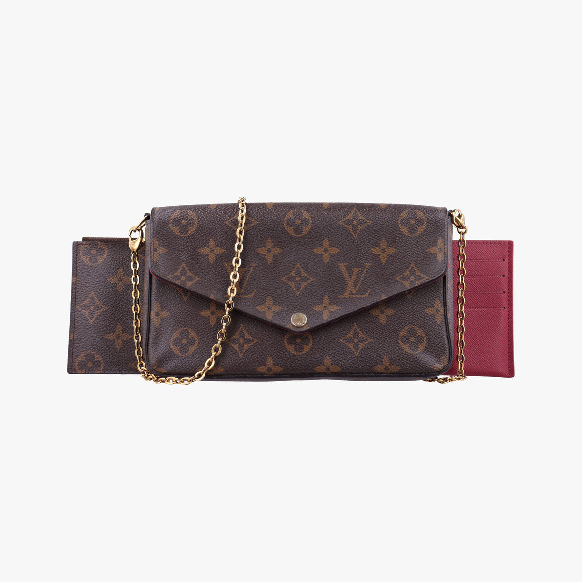 Pre-owned Louis Vuitton Pochette Felicie Brown Monogram Canvas M61276 shoulderbag | stylenewstar