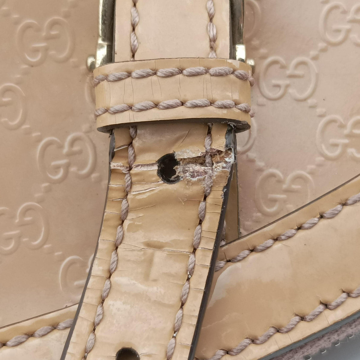 Microguccissima Beige Patent Leather 309614 D014105809マイクログッチシマ ベージュ パテント 309614 D014105809
