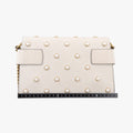 Pre-owned Gucci Broadway Pearl Bee White Leather 453778 shoulderbag | stylenewstar