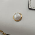 Pre-owned Gucci Broadway Pearl Bee White Leather 453778 shoulderbag | stylenewstar
