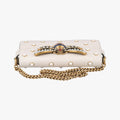 Pre-owned Gucci Broadway Pearl Bee White Leather 453778 shoulderbag | stylenewstar