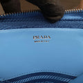 Secondhand Prada Triangle Logo Plate Blue SAFFIANO Leather 1NR015 shoulderbag | stylenewstar