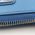 Secondhand Prada Triangle Logo Plate Blue SAFFIANO Leather 1NR015 shoulderbag | stylenewstar