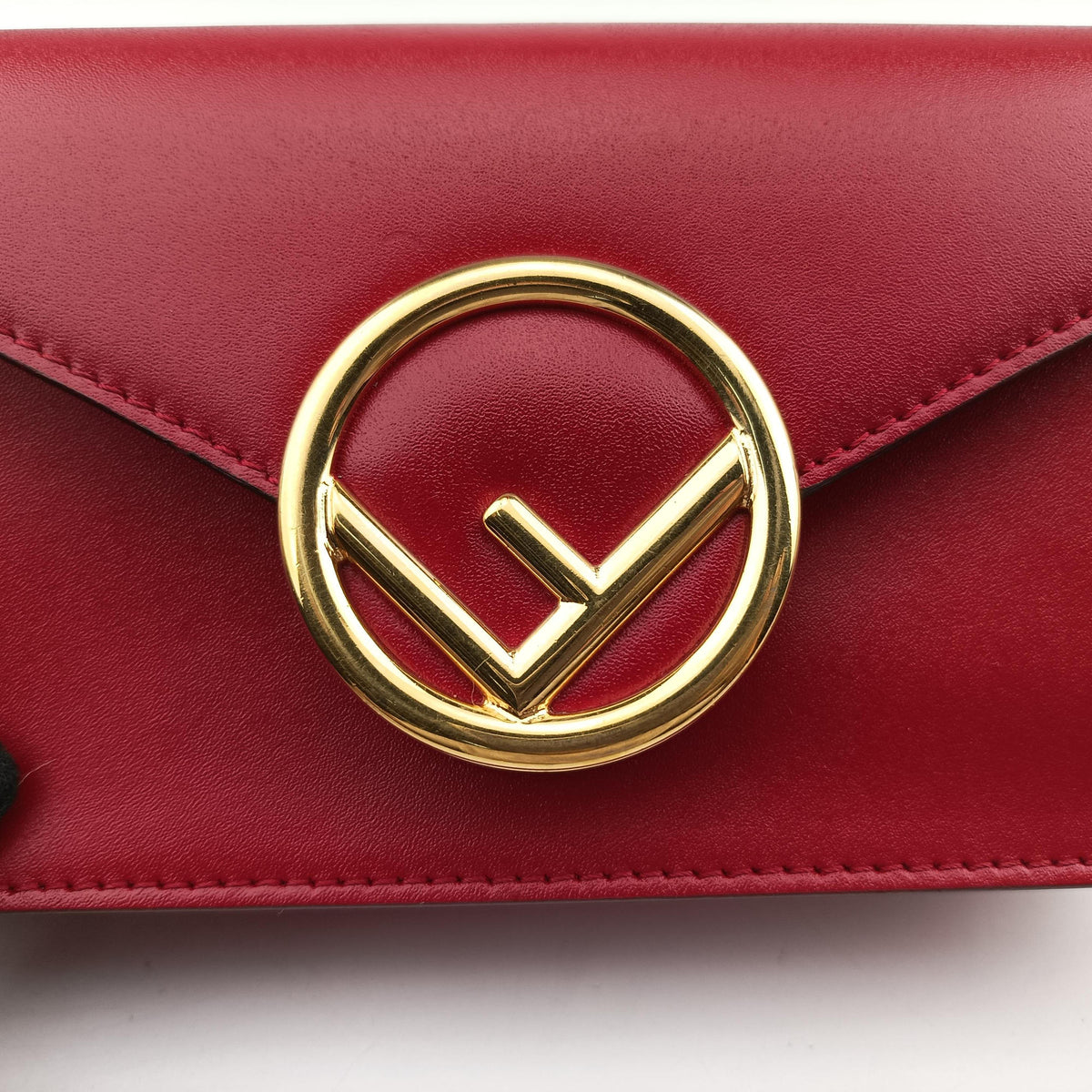 Pre-owned Fendi F is Red Leather 8BM005 shoulderbag | stylenewstar