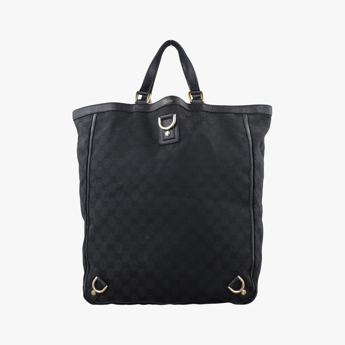 Pre-owned Gucci Abbey Black Canvas × Leather 130733 handbag | stylenewstar