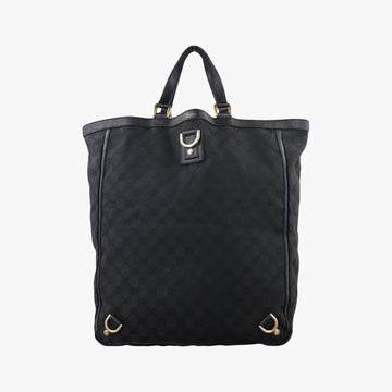 Pre-owned Gucci Abbey Black Canvas × Leather 130733 handbag | stylenewstar