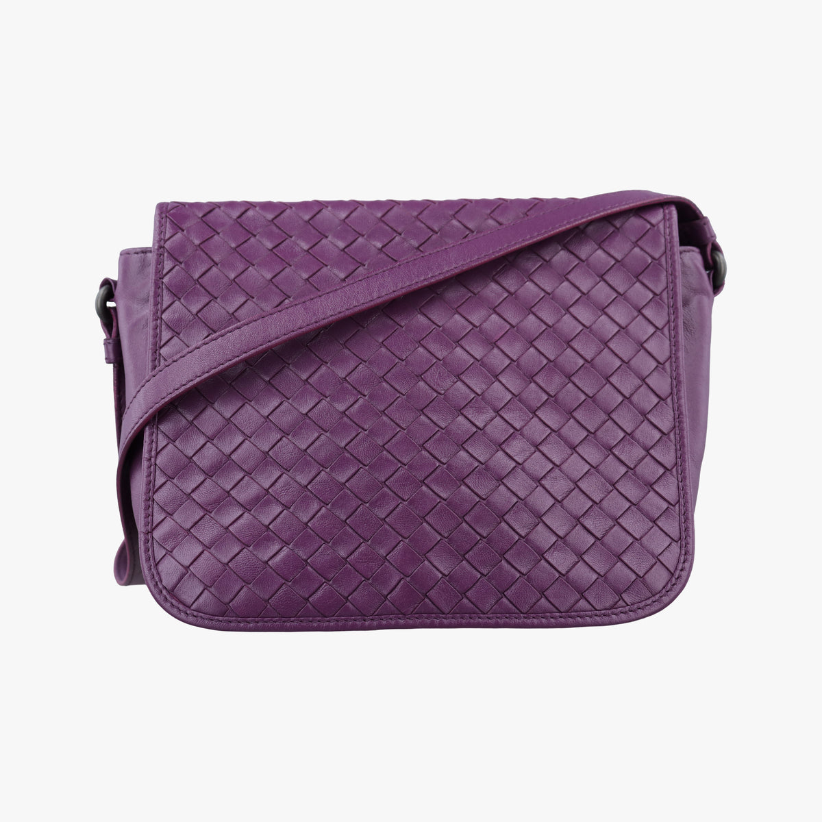 Pre-owned Bottega Veneta Intrecciato Purple lambskin  shoulderbag | stylenewstar