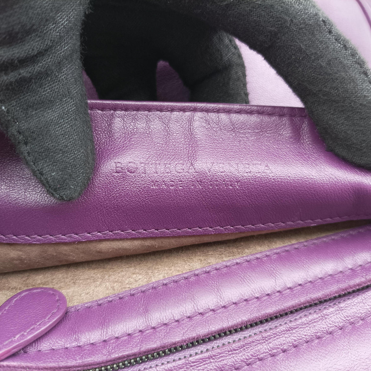 Pre-owned Bottega Veneta Intrecciato Purple lambskin  shoulderbag | stylenewstar