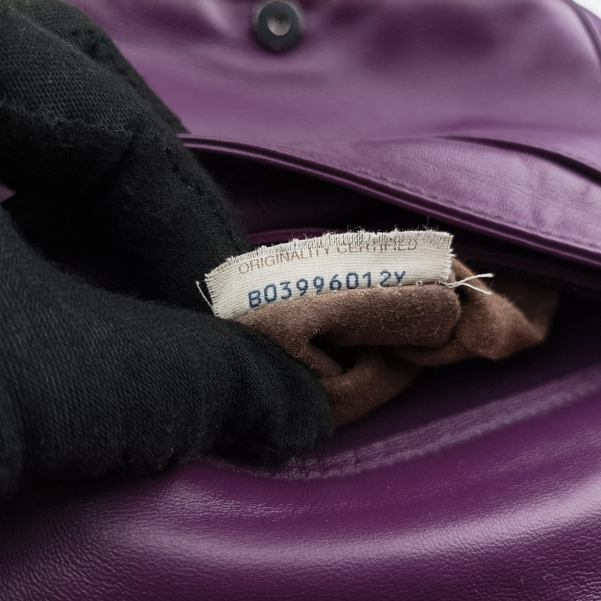 Pre-owned Bottega Veneta Intrecciato Purple lambskin  shoulderbag | stylenewstar