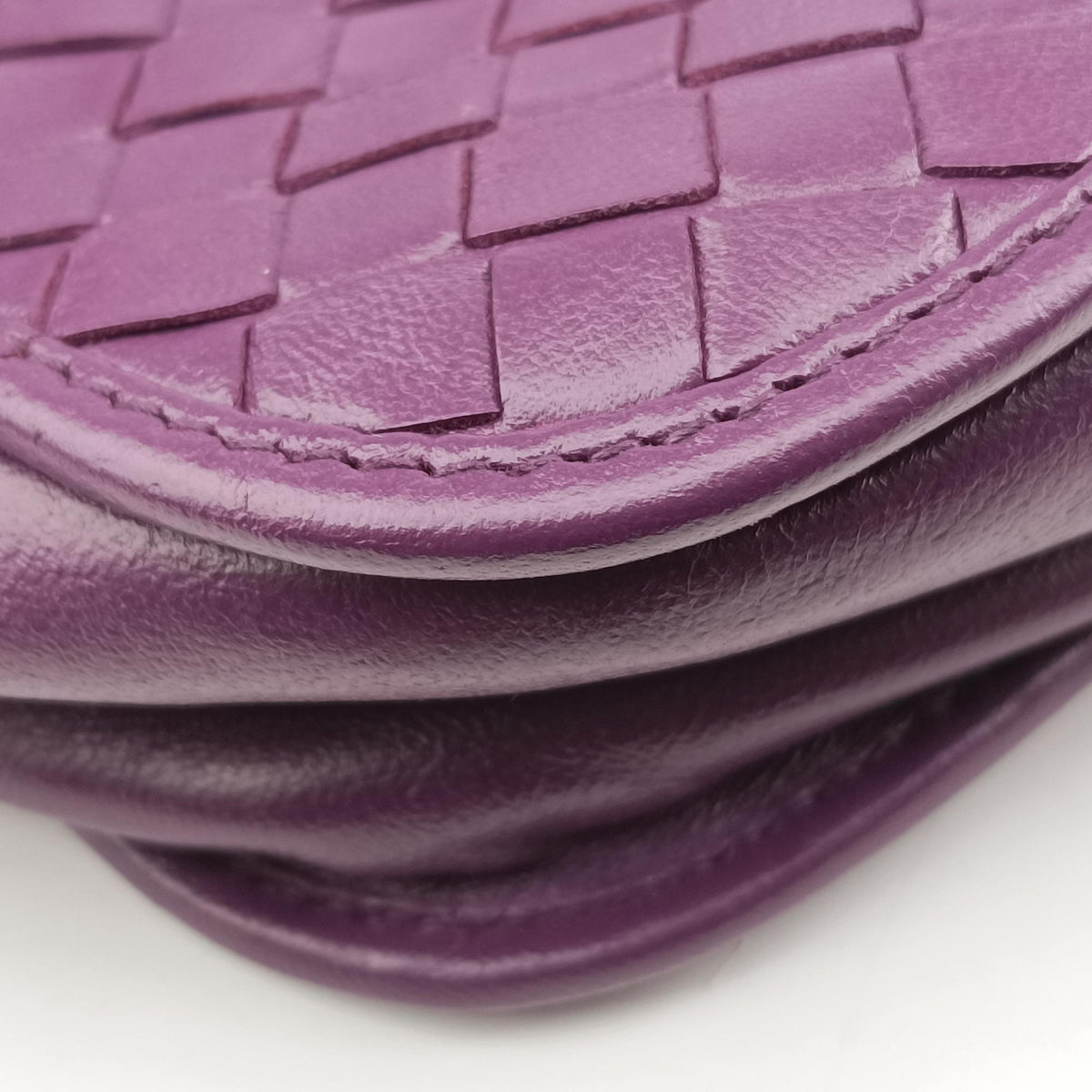 Pre-owned Bottega Veneta Intrecciato Purple lambskin  shoulderbag | stylenewstar