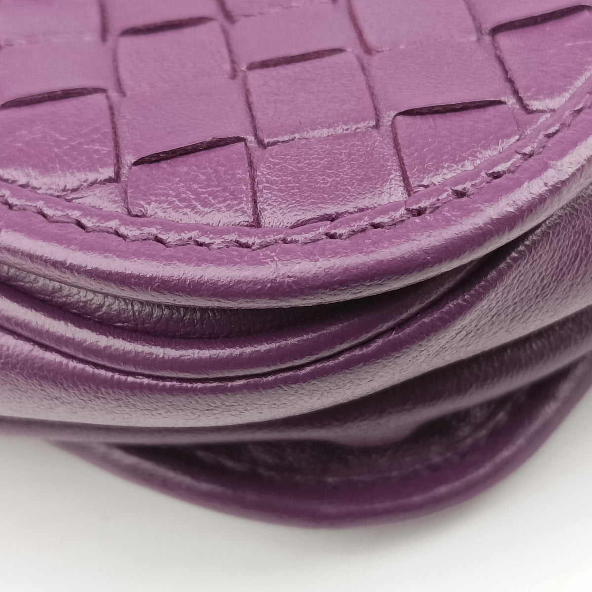 Pre-owned Bottega Veneta Intrecciato Purple lambskin  shoulderbag | stylenewstar