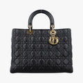 Secondhand Christian Dior Lady Dior Black lambskin  handbag | stylenewstar