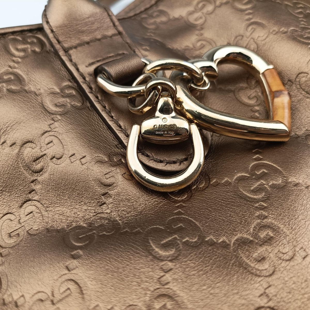 Heart Bit charm Brown leather 269956 G010234242ハートビット チャーム ブラウン レザー 269956 G010234242