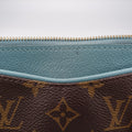 Pre-owned Louis Vuitton PALLAS brown×Blue Ciel Monogram Canvas×calf leather M41467 shoulderbag | stylenewstar