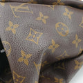 Pre-owned Louis Vuitton PALLAS brown×Blue Ciel Monogram Canvas×calf leather M41467 shoulderbag | stylenewstar