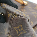 Pre-owned Louis Vuitton PALLAS brown×Blue Ciel Monogram Canvas×calf leather M41467 shoulderbag | stylenewstar