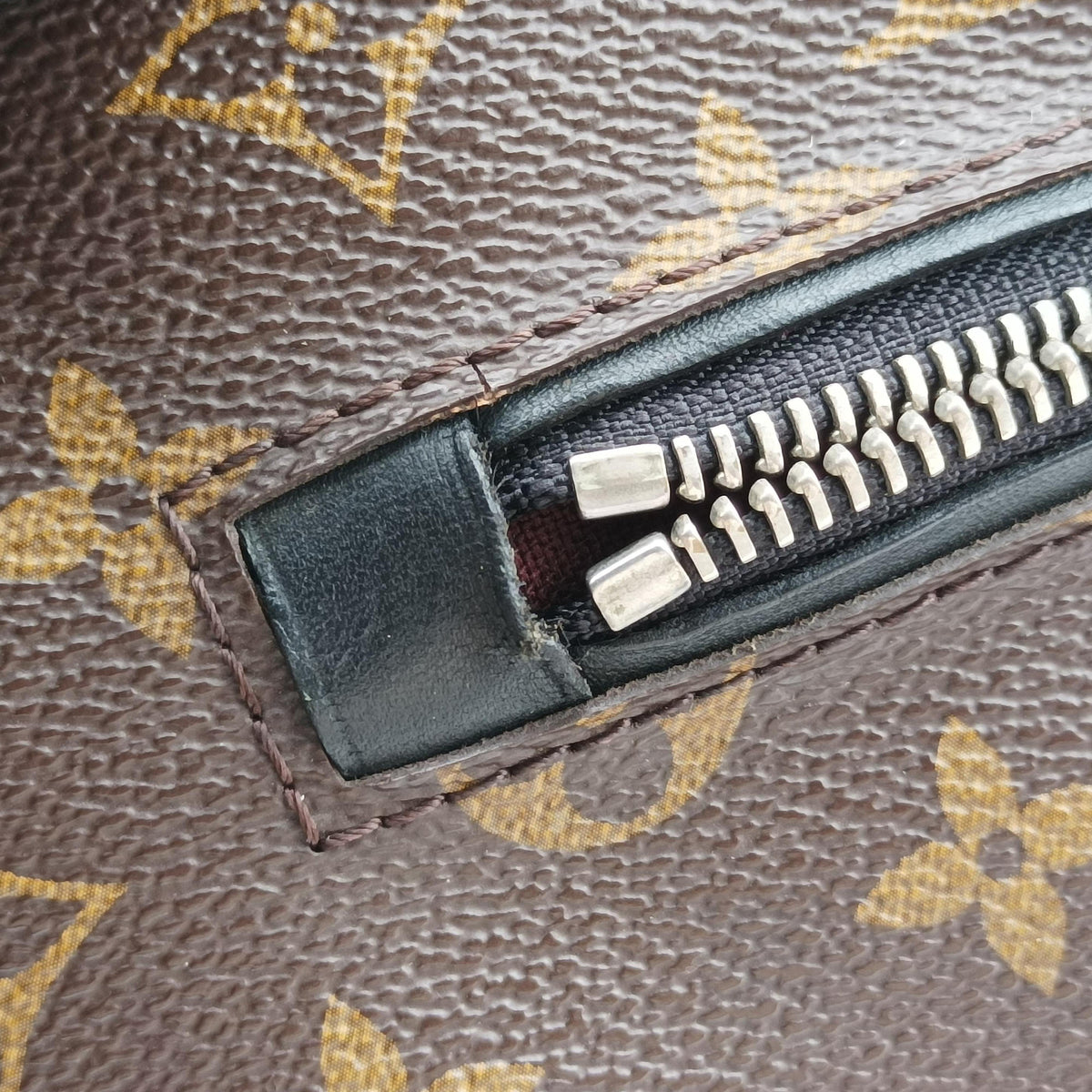 Vintage Louis Vuitton TORRES Brown×black Monogram Macassar×calf leather M40387 shoulderbag | stylenewstar