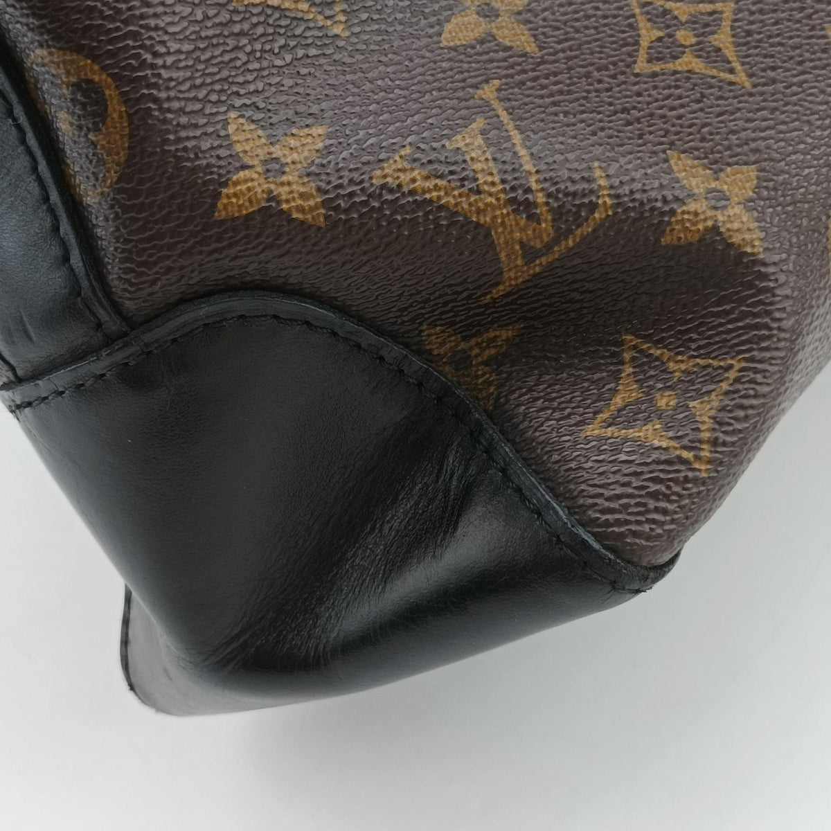 Vintage Louis Vuitton TORRES Brown×black Monogram Macassar×calf leather M40387 shoulderbag | stylenewstar